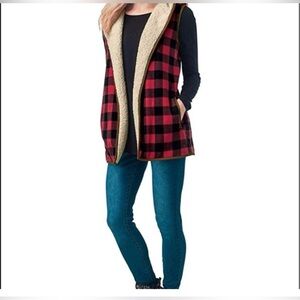 Legendary Whitetails reversible buffalo plaid vest with  Sherpa Hunting